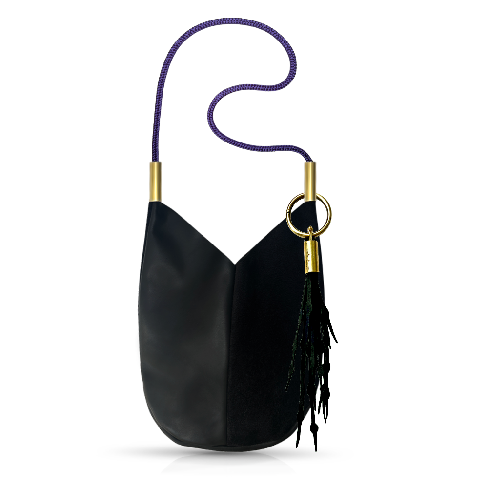 Mermaid Purse -Black Leather