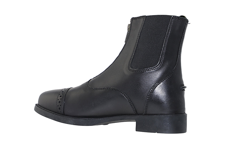 Zip-Up Synthetic Leather Paddock Boots