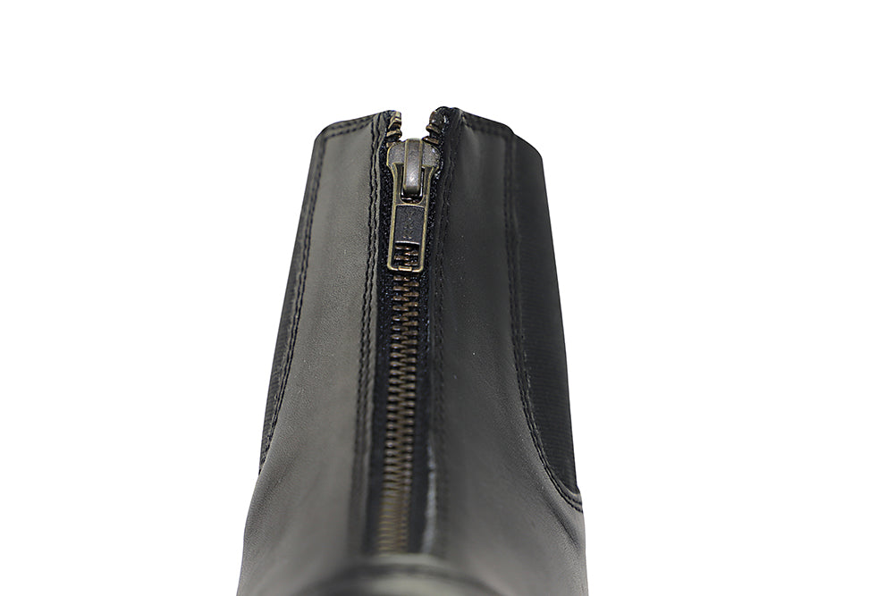 Zip-Up Leather Paddock Boots