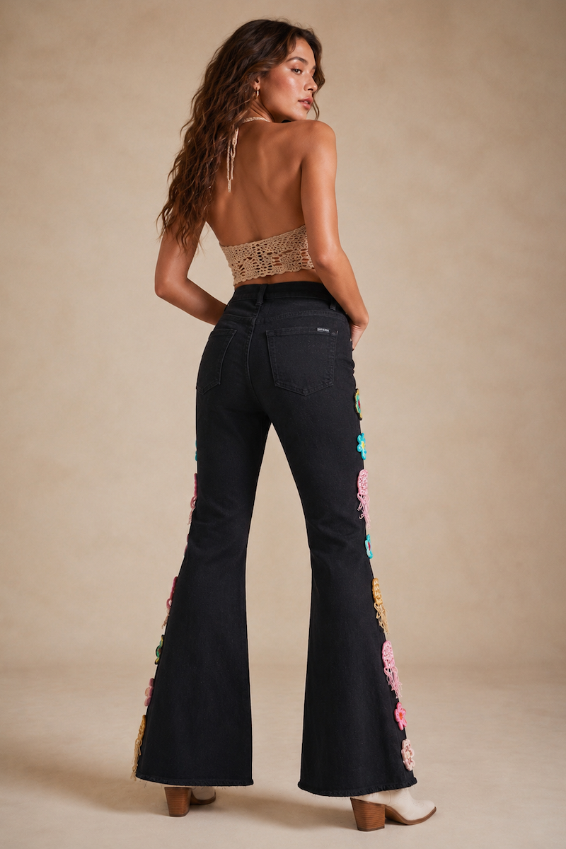 Desert Bloom Bell Bottom Jeans GJG DENIM