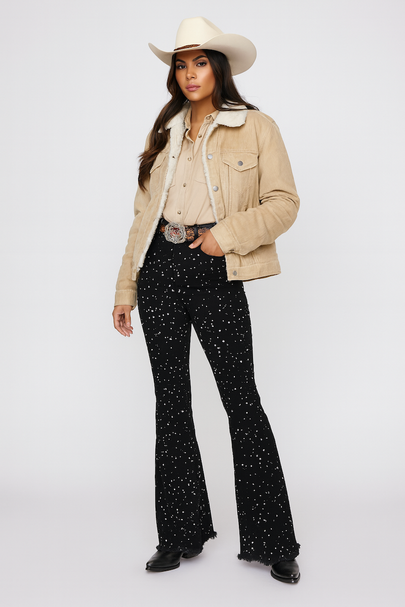 Black Vegas Glam Bell Bottom Jeans GJG DENIM