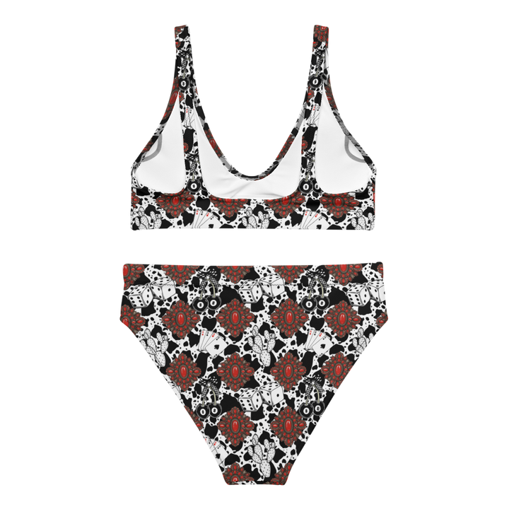 Red Turquoise Western Icon Recycled High-Waisted Bikini
