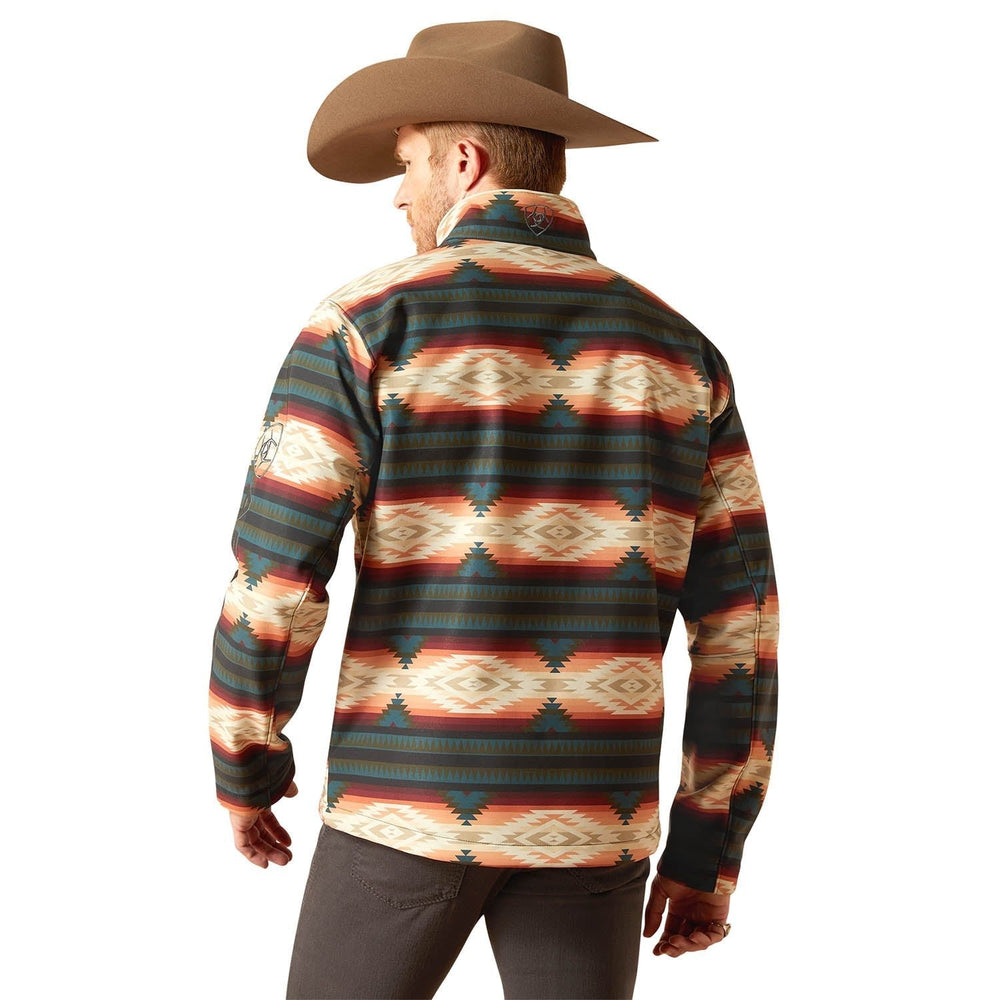 Ariat Mens Western Print Logo Softshell Jacket – Water-Resistant Stretch Lightweight Jacket Jeffers