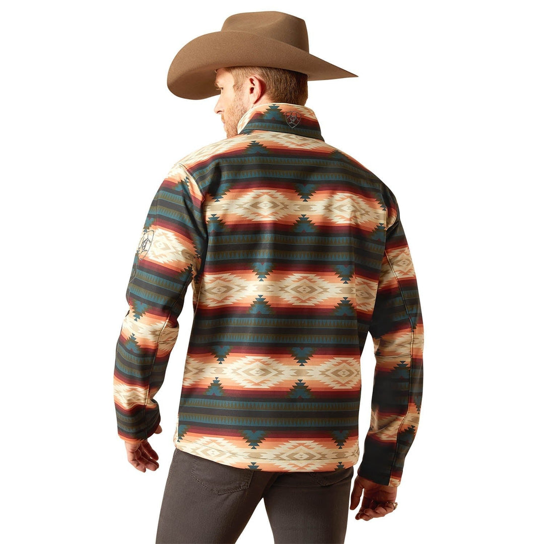 Ariat Mens Western Print Logo Softshell Jacket – Water-Resistant Stretch Lightweight Jacket Jeffers