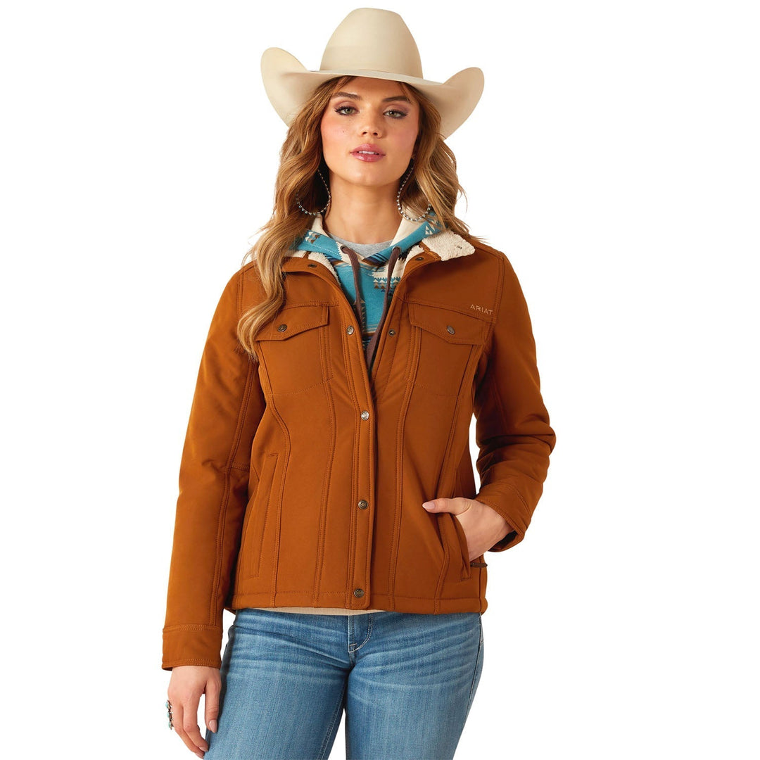 Ariat Womens Berber Back Softshell Jacket – Sherpa-Lined Trucker-Style Warm Layer Jeffers