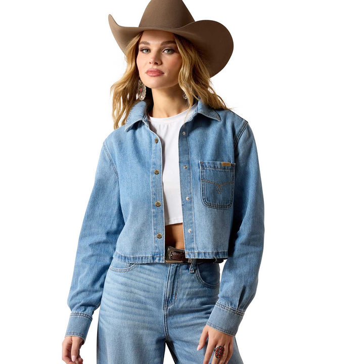 Ariat Women’s Western Cropped Comfort Denim Snap Shirt Ariat