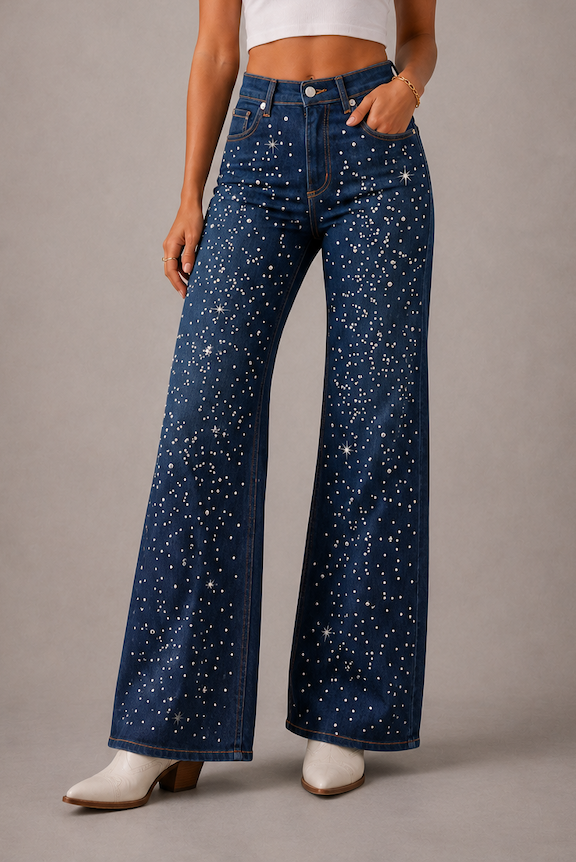 Celeste Wide Leg Jean Dark Wash GJG DENIM