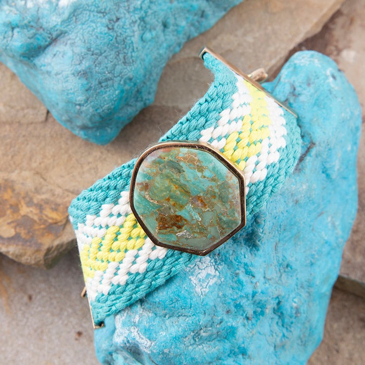 Blue Turquoise Textile Blues Woven Bracelet