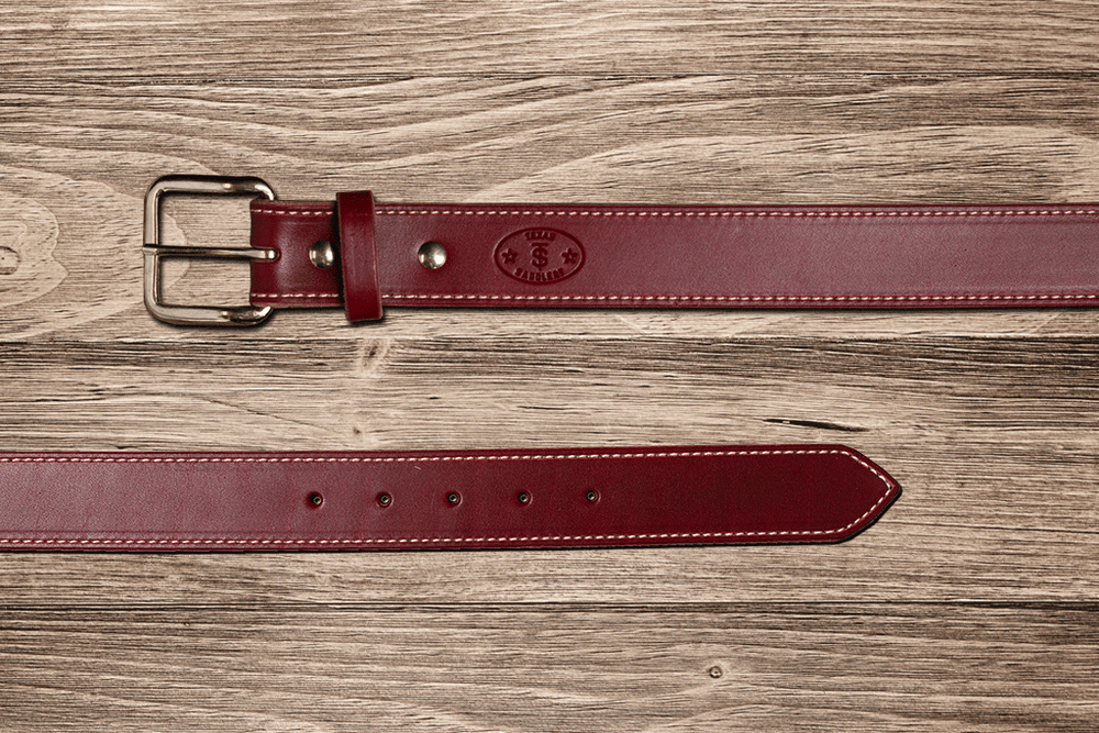 Burgundy Latigo Leather Belt Texas Saddlery