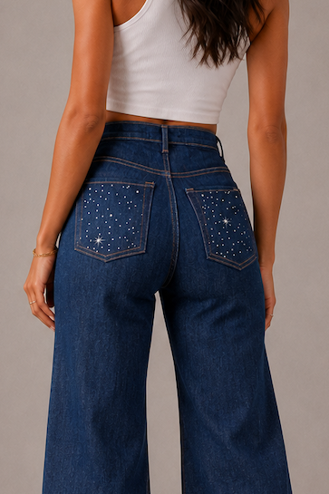 Celeste Wide Leg Jean Dark Wash GJG DENIM
