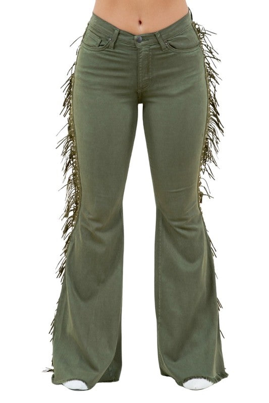 Texas Sun Bell Bottom in Olive -30” Inseam