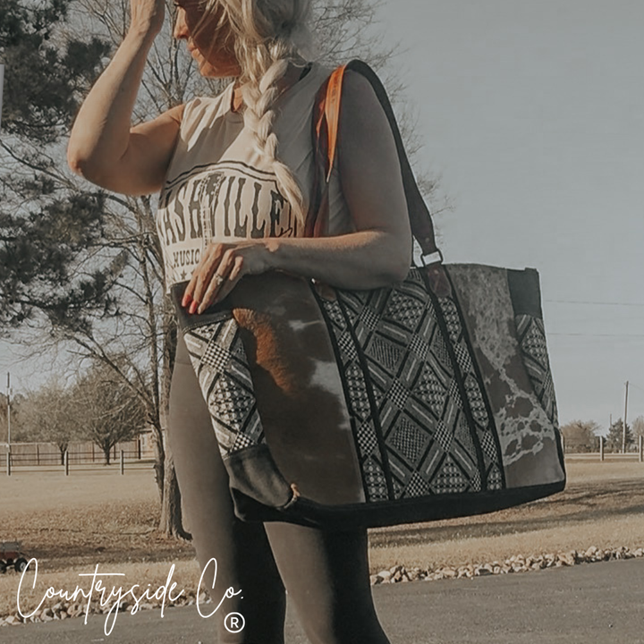 Charlene Cowhide Weekender Bag Countryside Co.