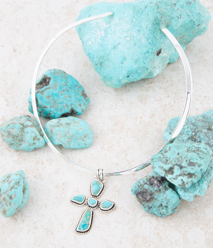 Cross Pendant and Sterling Silver Necklace Barse Jewelry