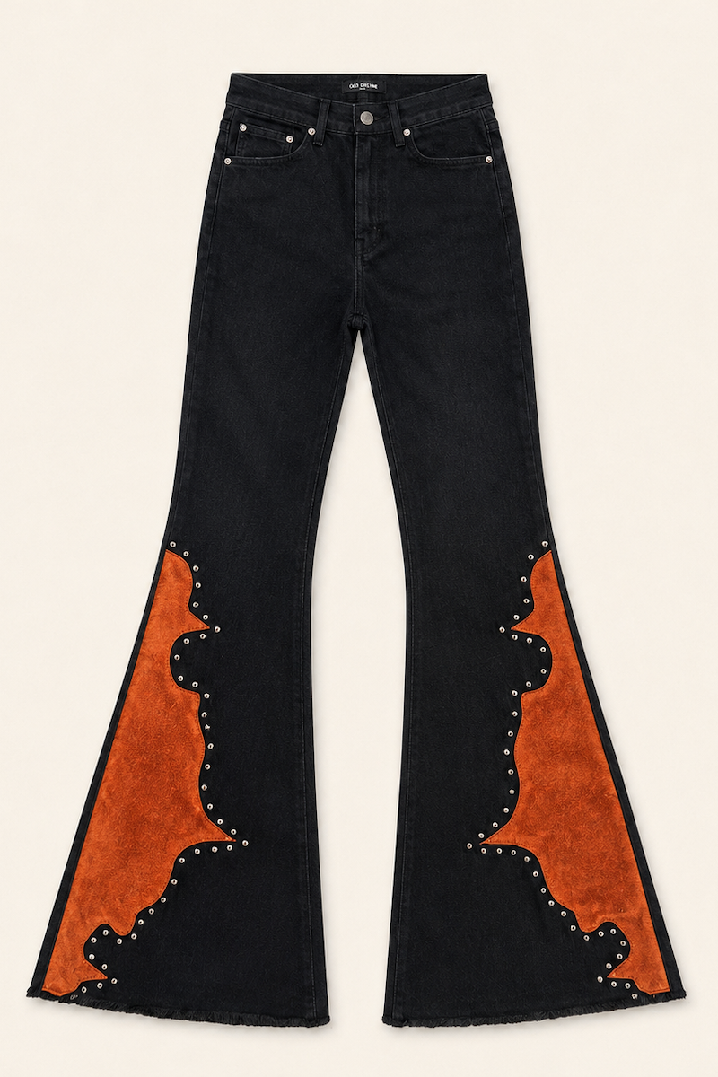 Rockstar Rouge Flare Copper Suede Jeans GJG DENIM