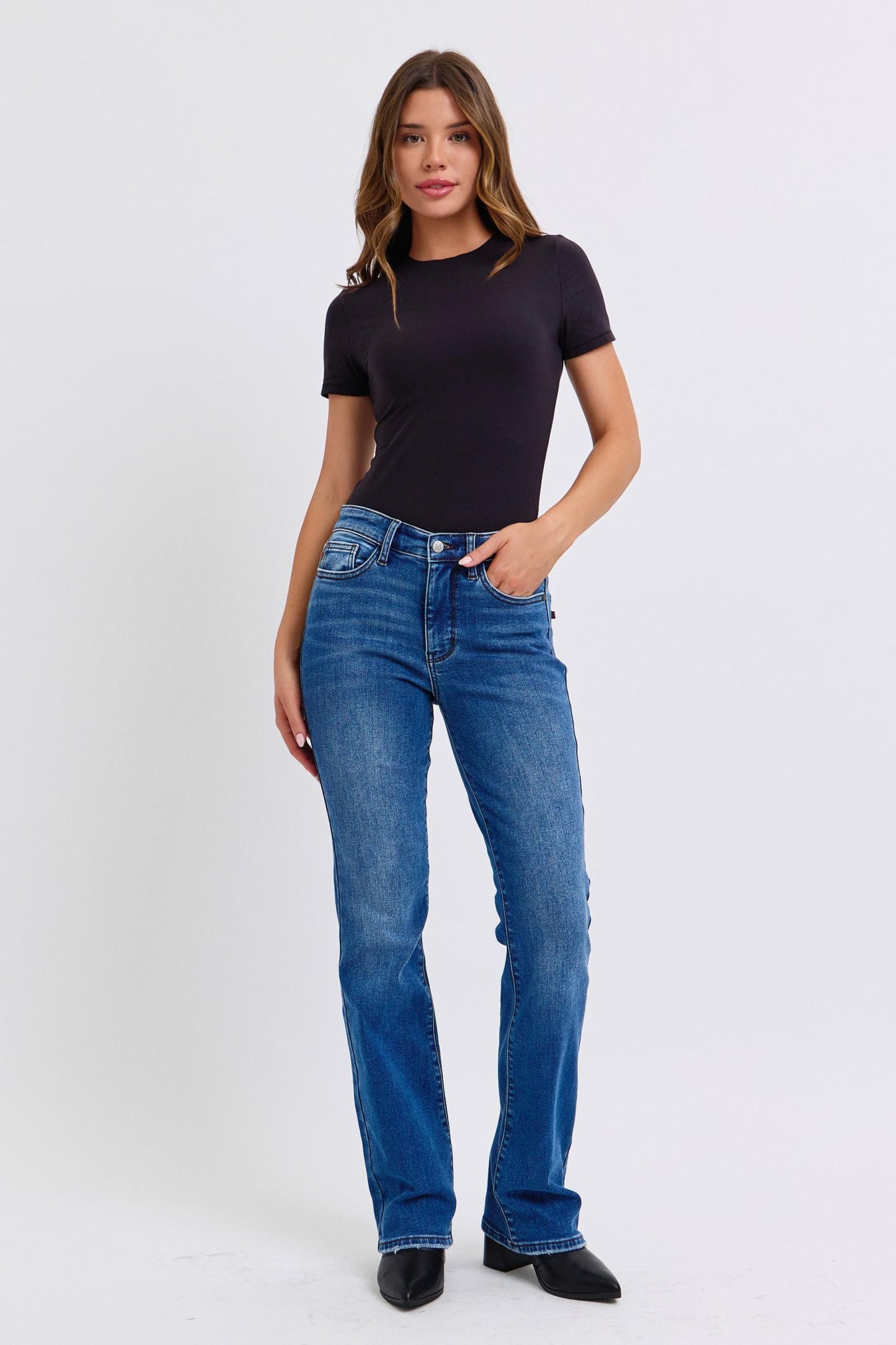 Run Mid-Rise Bootcut Jeans with Thermal Lining