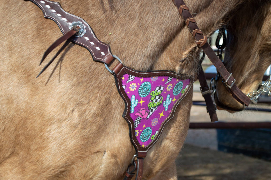 Neon Yeehaw Headstall and Breast Collar Set