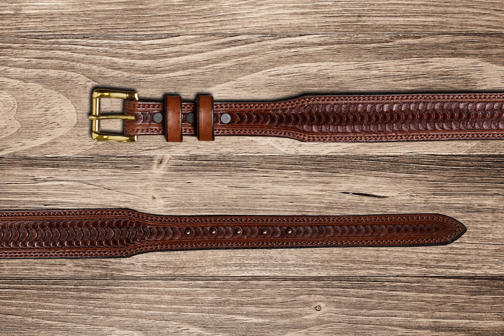 Chocolate Swirl Tapered Leather Belt