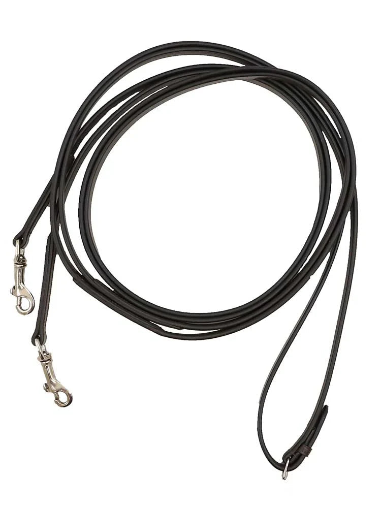 Leather Draw Reins with Snap Hooks and Girth Loop Grewal Equestrian