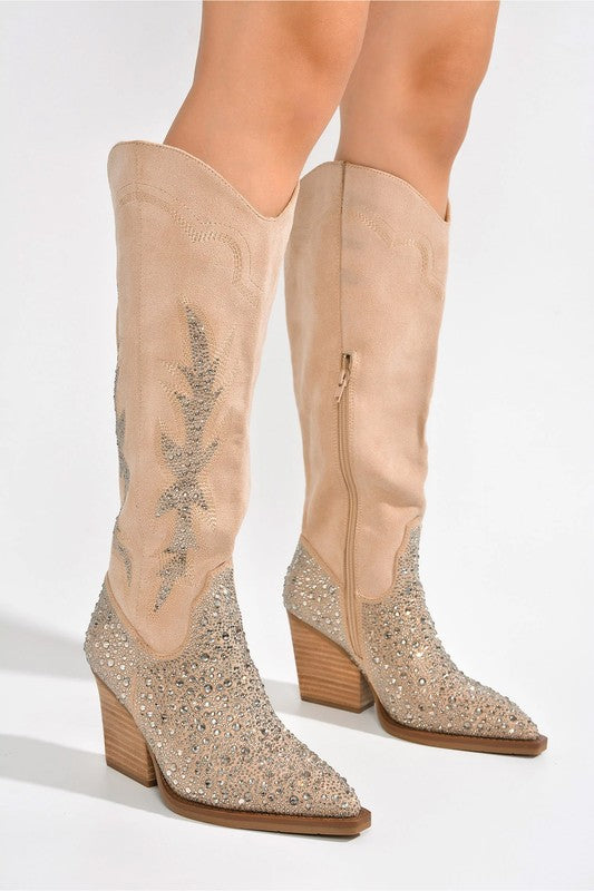 D-Annistone -Rhinestone Western Boots