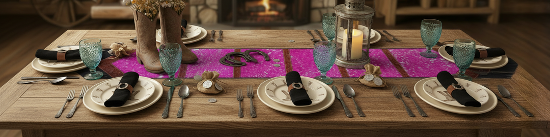 Neon Rodeo Silver-Splash Table Runner