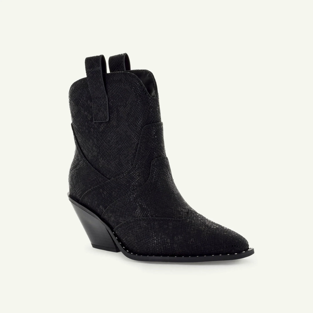 Isabel Western Bootie – Black Snake