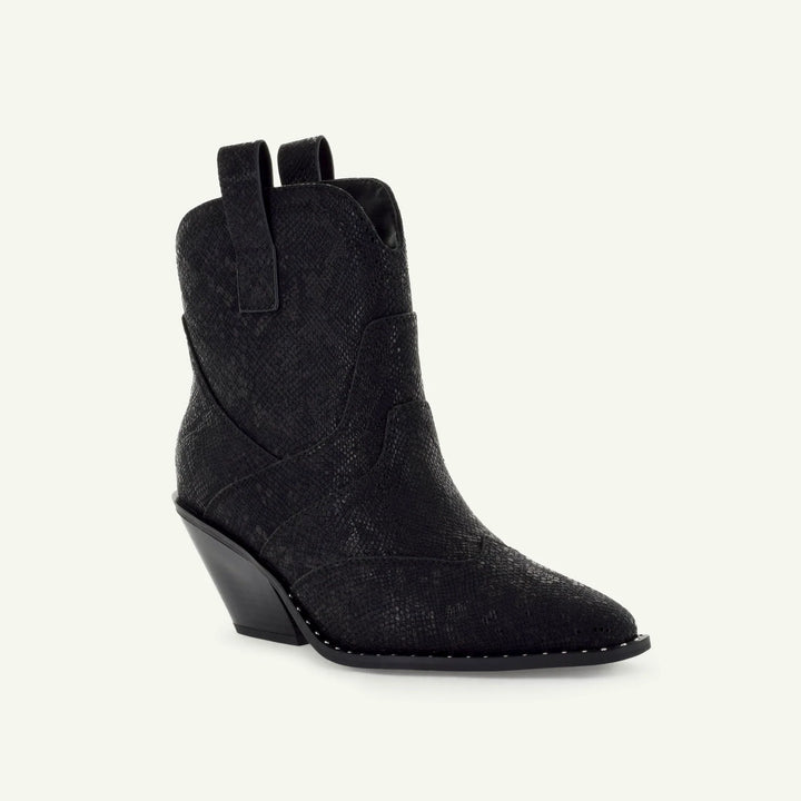 Isabel Western Bootie – Black Snake