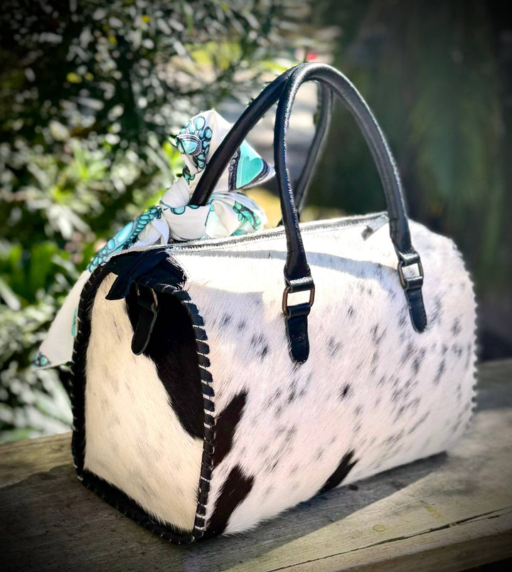 Upcycled LV Cowhide Leather Speedy Top Handle Bag