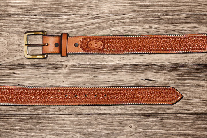 Saddle Tan Spider Leather Belt