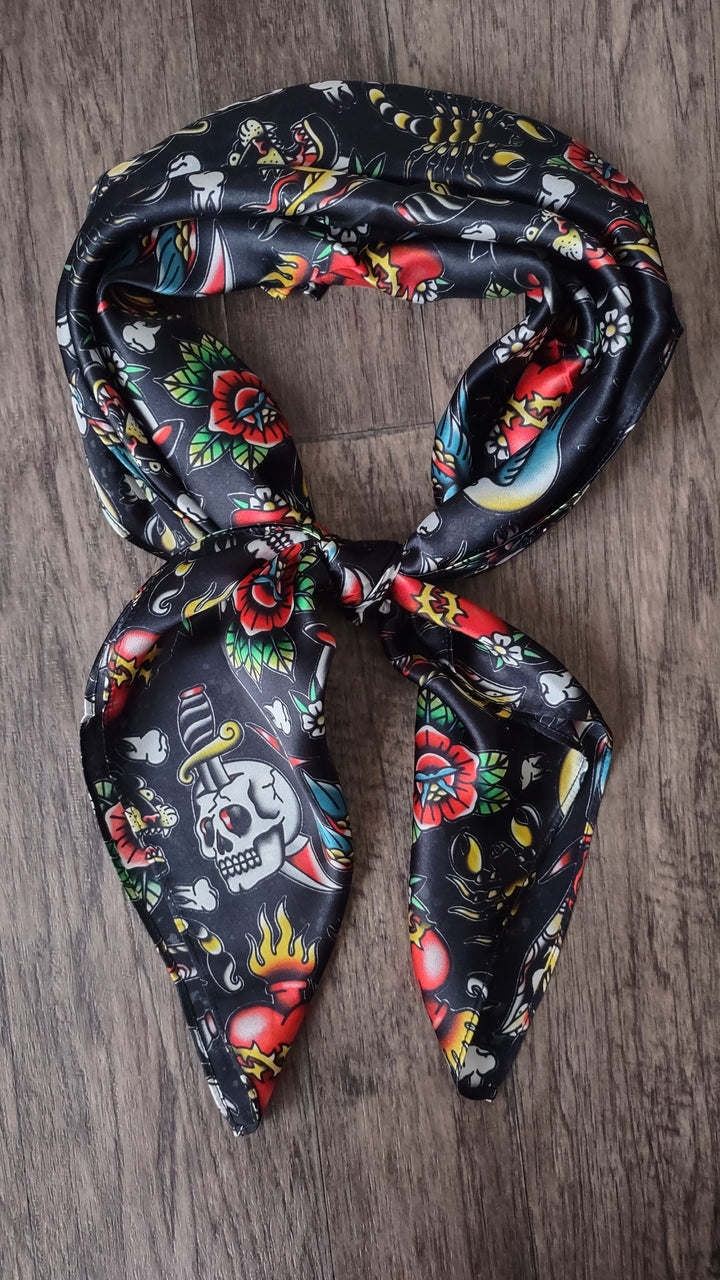 Silk Wild Rag -Tattoo Cowboy