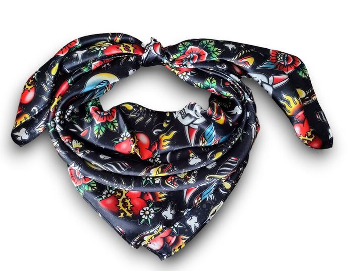 Silk Wild Rag -Tattoo Cowboy