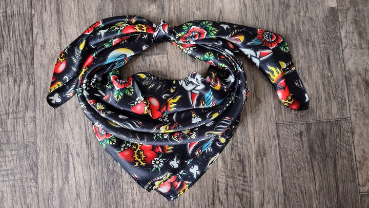 Silk Wild Rag -Tattoo Cowboy