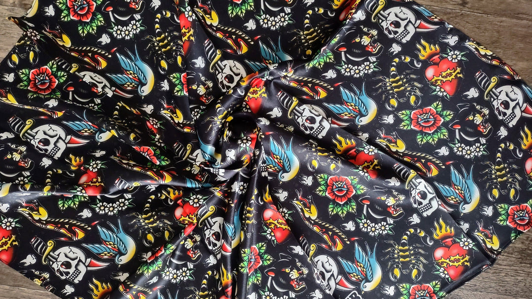 Silk Wild Rag -Tattoo Cowboy