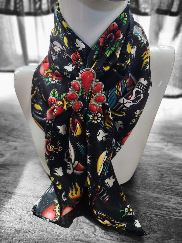 Silk Wild Rag -Tattoo Cowboy