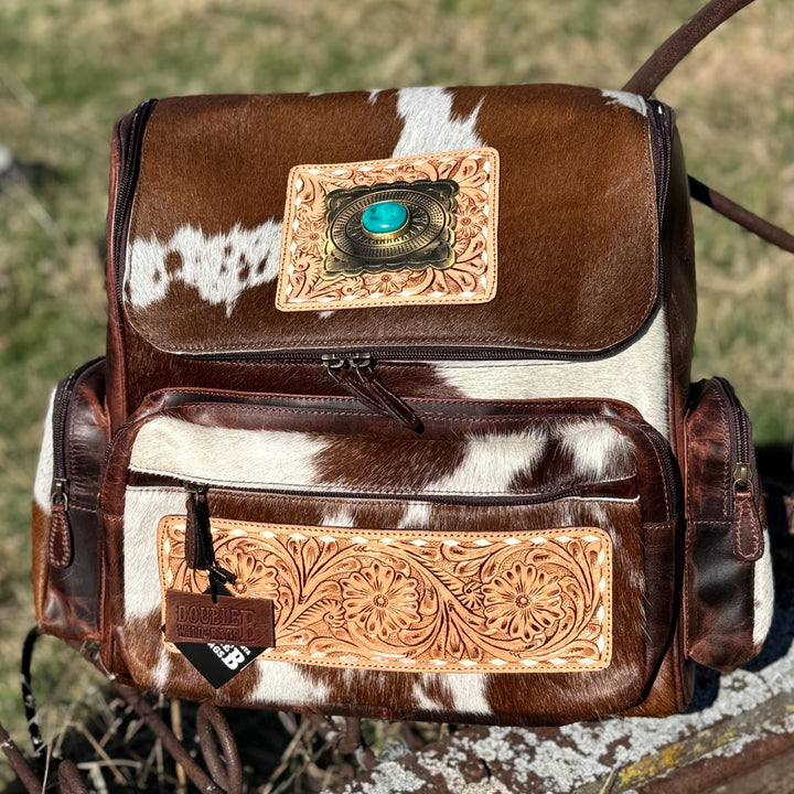 Genuine Western Cowhide Leather Backpack