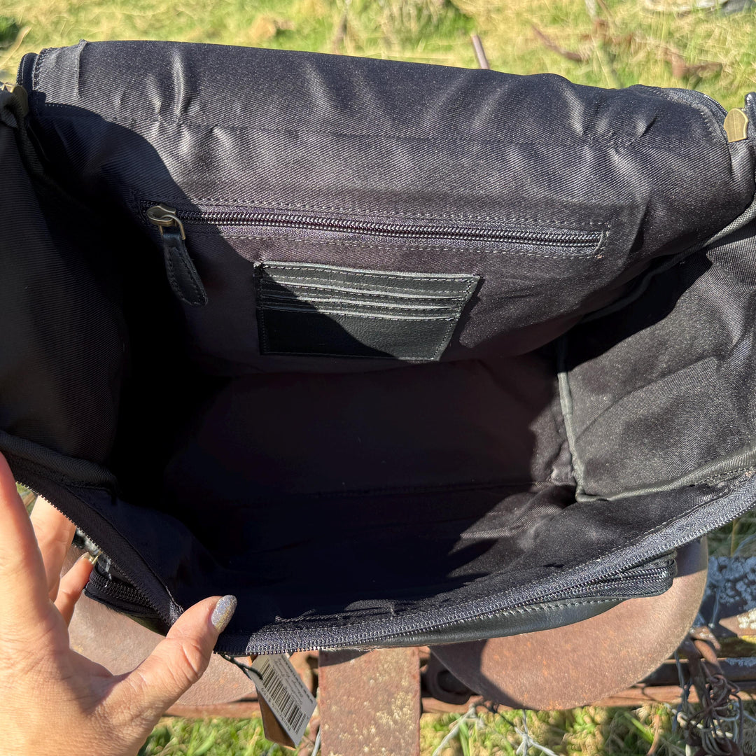 Genuine Western Cowhide Leather Backpack