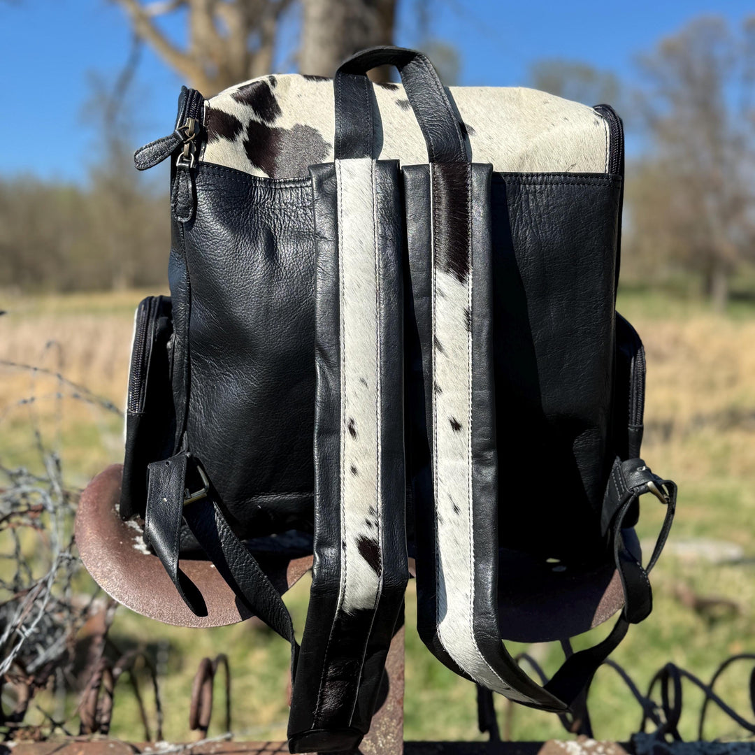 Genuine Western Cowhide Leather Backpack