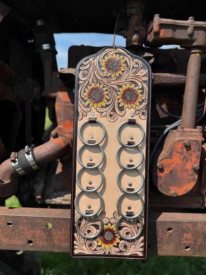 Genuine Western Tooled Leather Wild Rag Scarf Display Holder Keeper