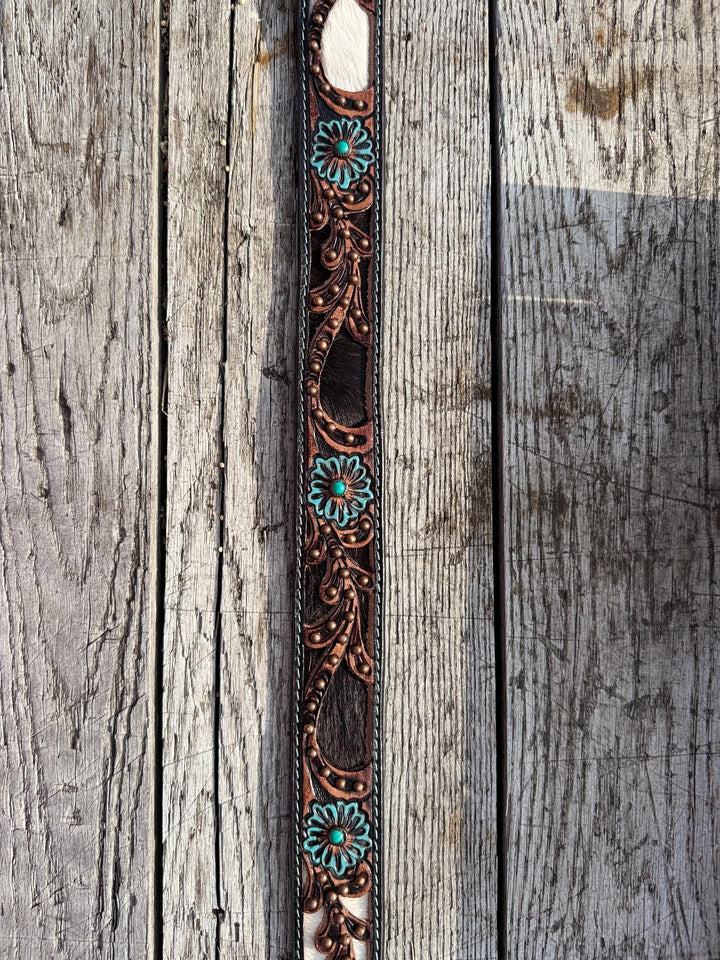 Genuine Leather Floral Western Belt