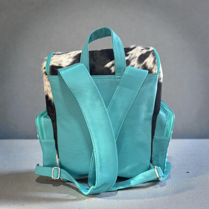 Turquoise Genuine Leather & Cowhide Western Backpack