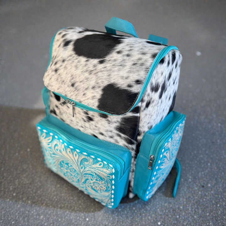 Turquoise Genuine Leather & Cowhide Western Backpack
