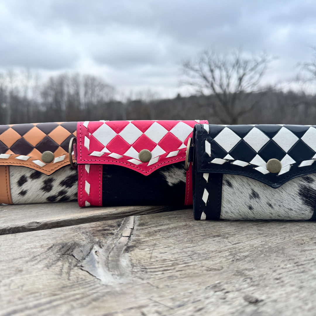 Black Pink or Brown Checkered Small Wallet by Double B Wild Rags Double B Wild Rags