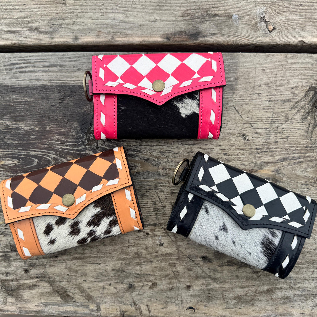 Black Pink or Brown Checkered Small Wallet by Double B Wild Rags Double B Wild Rags