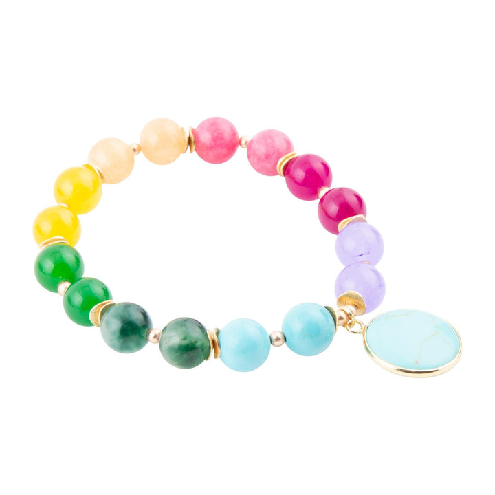Kaleidoscope Multistone Blue Turquoise Charm Bracelet