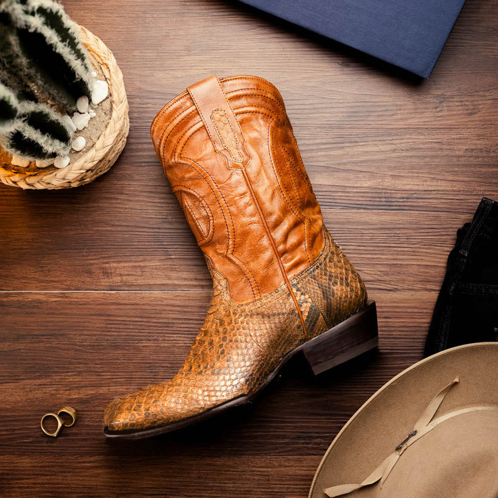 Marco Di Milano 
Kansas Cognac Men’s Cowgirl Boots Marco Di Milano