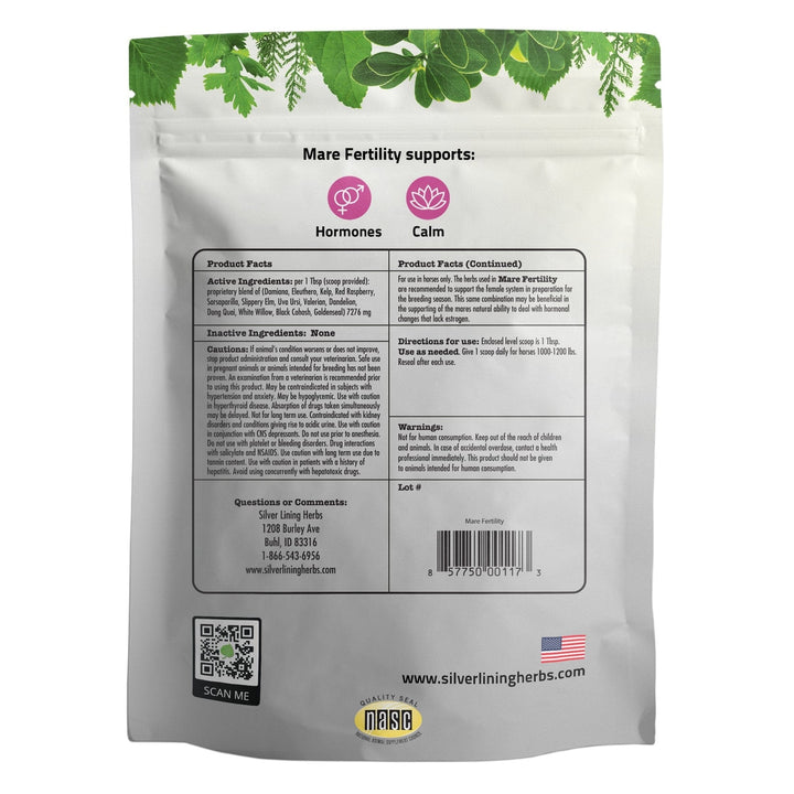 Mare Fertility For Horses Silver Lining Herbs
