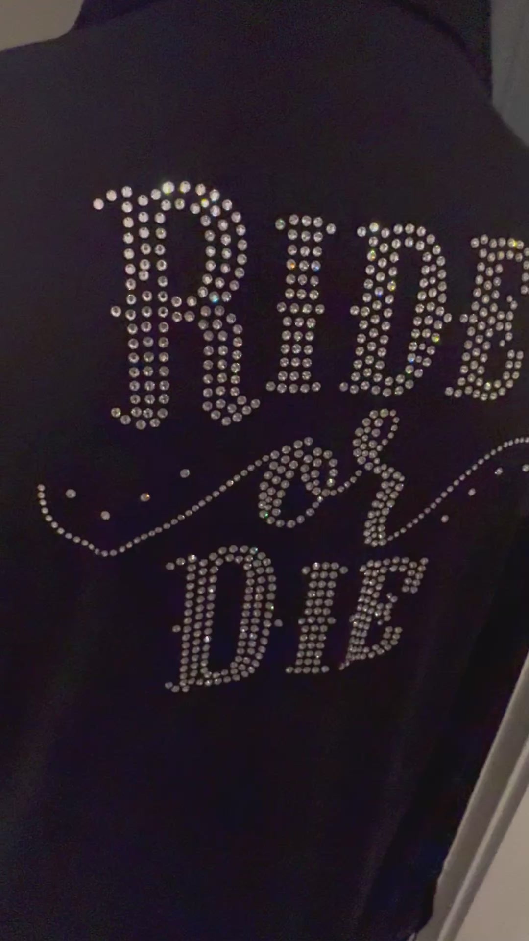 Ride Or Die Rhinestone 4 Way Stretch Button Up Rodeo Shirt -Black