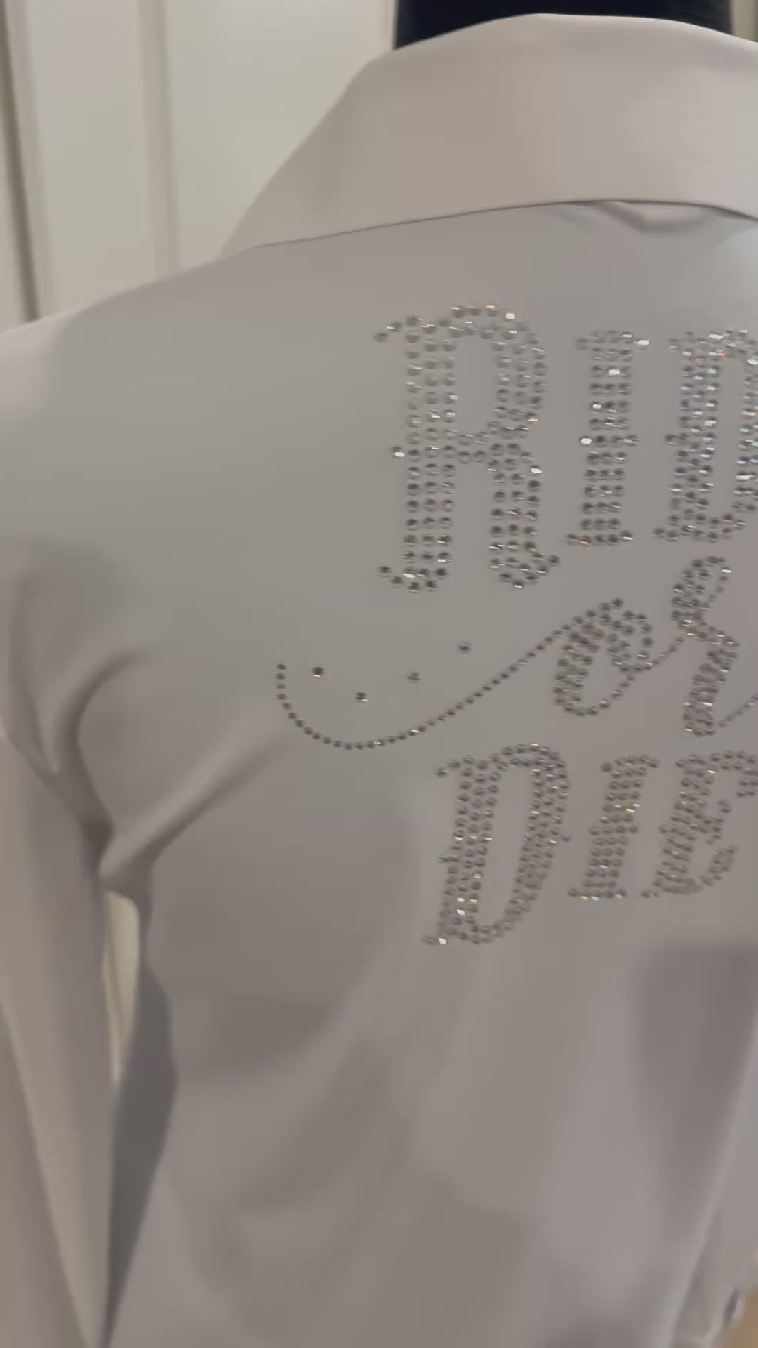 Ride Or Die Rhinestone Button Up 4 Way Stretch Rodeo Shirt -White