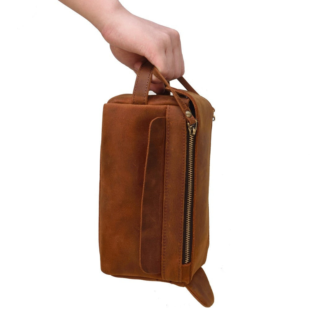 Dado Leather Dopp Kit | Handmade Leather Toiletry Bag STEEL HORSE LEATHER