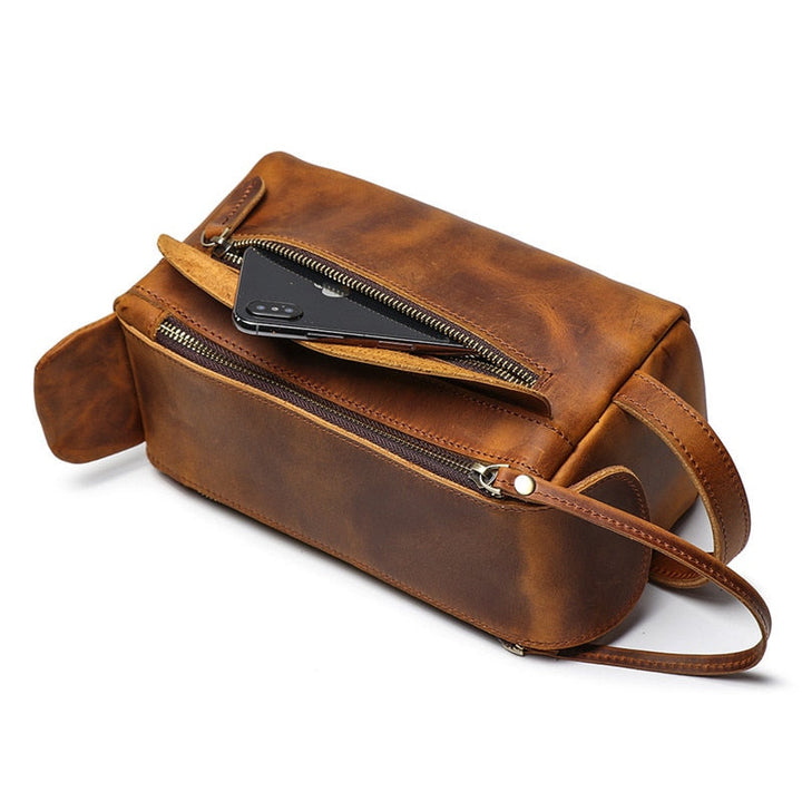 Dado Leather Dopp Kit | Handmade Leather Toiletry Bag STEEL HORSE LEATHER