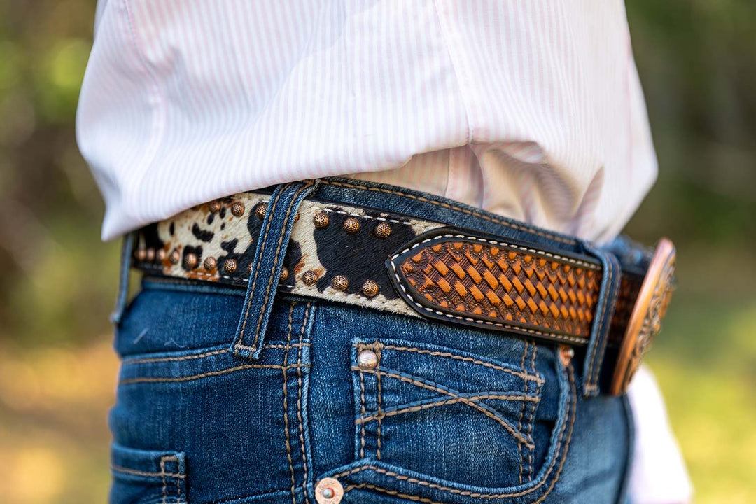 Rafter T Peppered Hide Ladies' Belt
